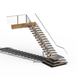 steel floating stairs